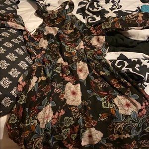 A floral off shoulder choker dress super cute:)